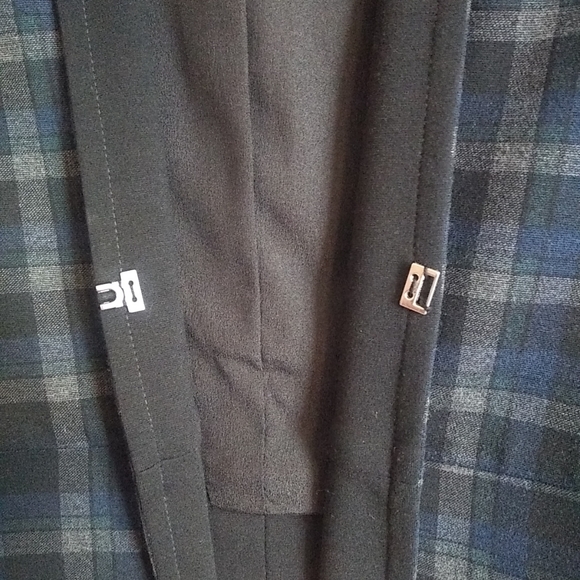 Periphery Plaid Cropped Blazer Size Small Blue Black & Grey - Picture 7 of 9